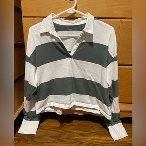 Aerie collared cropped long sleeve size small